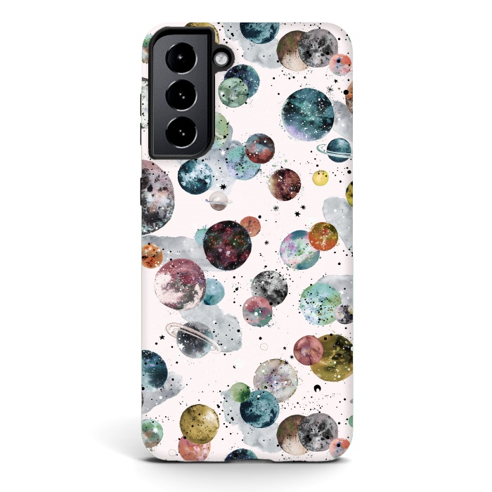 Galaxy S21 plus StrongFit Cosmic Planets and Constellations Multicolored by Ninola Design