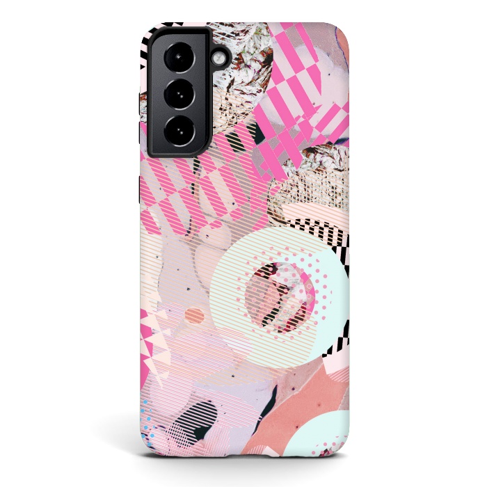 Galaxy S21 plus StrongFit Colorful abstract geometric Memphis art deco by Oana 