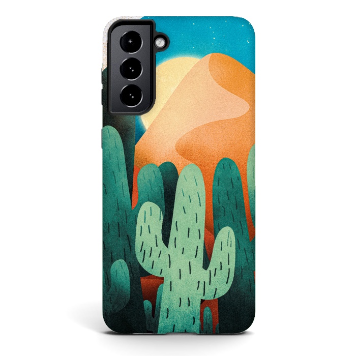 Galaxy S21 StrongFit Sand cactus mountains by Steve Wade (Swade)