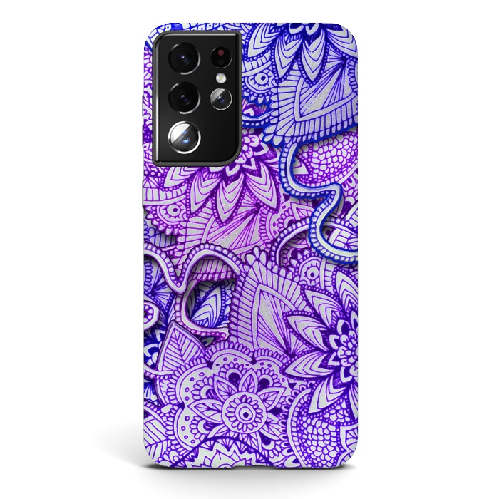 Galaxy S21 ultra StrongFit Floral Doodle G582 by Medusa GraphicArt