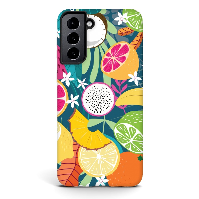 Galaxy S21 plus StrongFit Tropical fruit pattern 02 by Jelena Obradovic