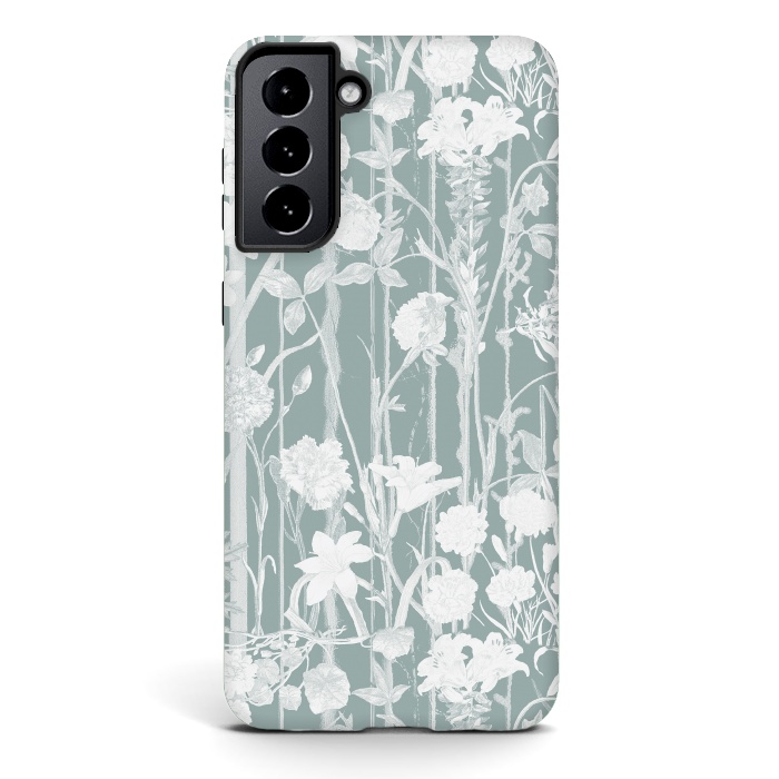 Galaxy S21 plus StrongFit Pastel botanical floral vines by Oana 