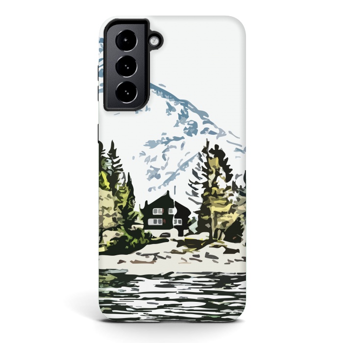 Galaxy S21 plus StrongFit Mountain Forest by Creativeaxle