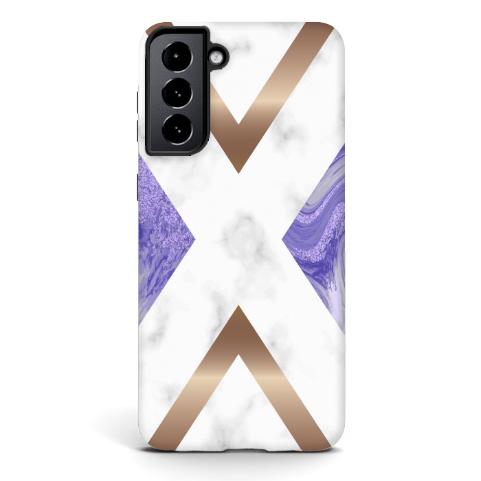 Galaxy S21 StrongFit Geometric Marmol with Hexagona Figure III by ArtsCase