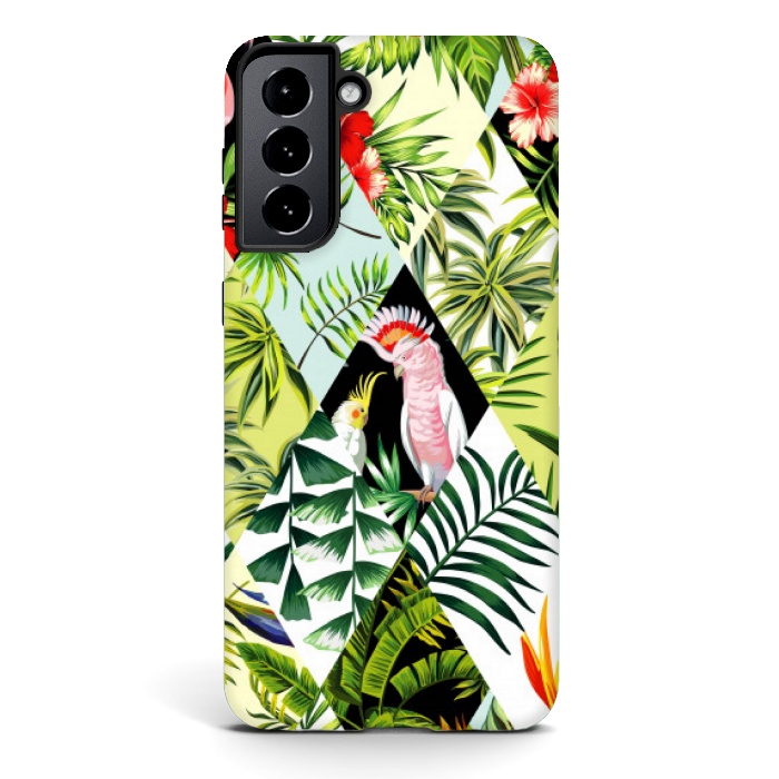 Galaxy S21 plus StrongFit diamond tropical pattern by MALLIKA