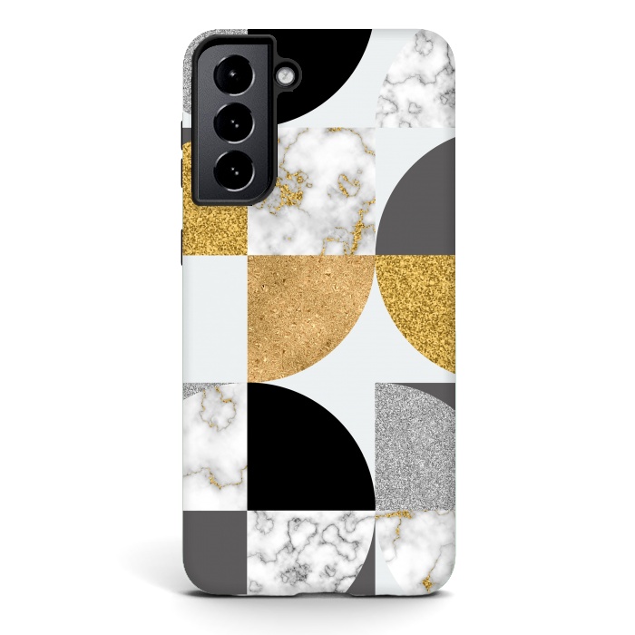Galaxy S21 plus StrongFit Marble Geometric Pattern Semicircles by ArtsCase