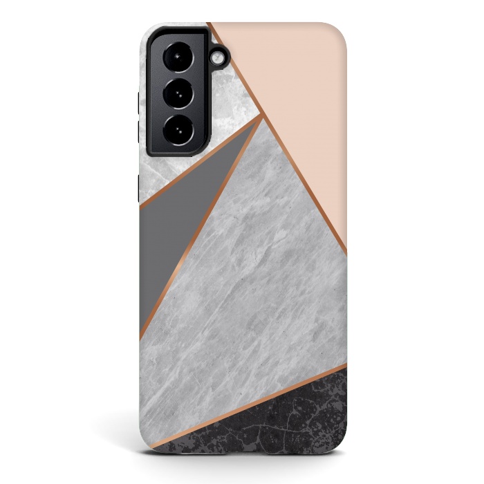 Galaxy S21 plus StrongFit Modern Geometric Minimalist with Marble Texture by ArtsCase