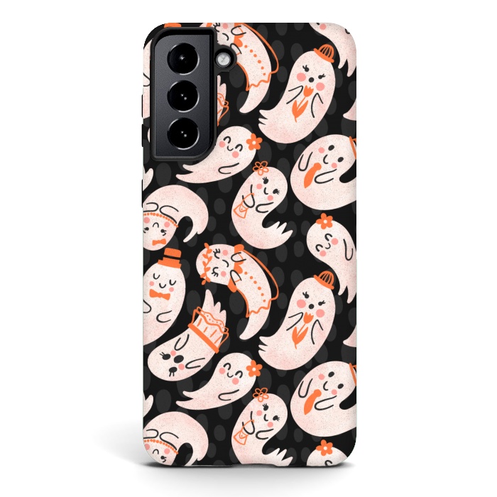 Galaxy S21 plus StrongFit Cute Ghost Friends by Noonday Design