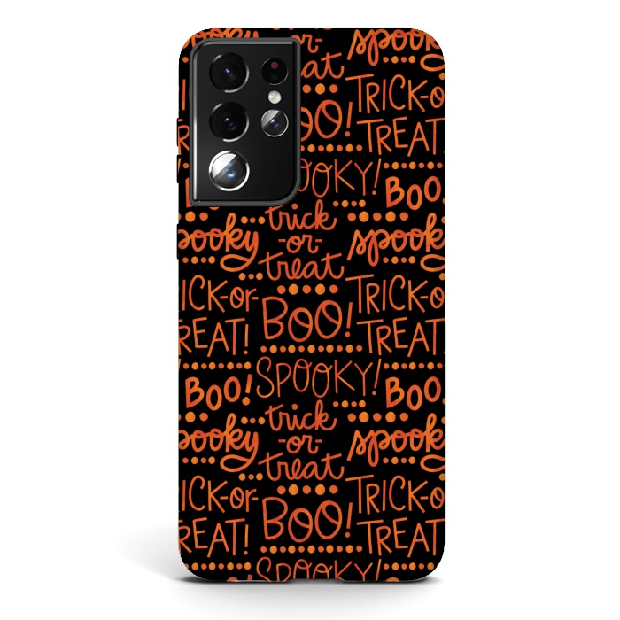 Galaxy S21 ultra StrongFit Spooky Halloween Lettering by Noonday Design