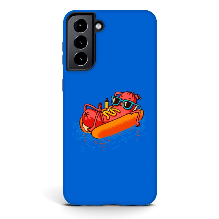 Galaxy S21 plus StrongFit Hot Dog Summer Vacation Swimming Pool by Vó Maria