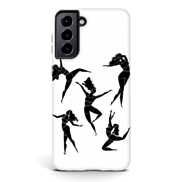 Galaxy S21 plus StrongFit Dance Girl Black and White by Jelena Obradovic