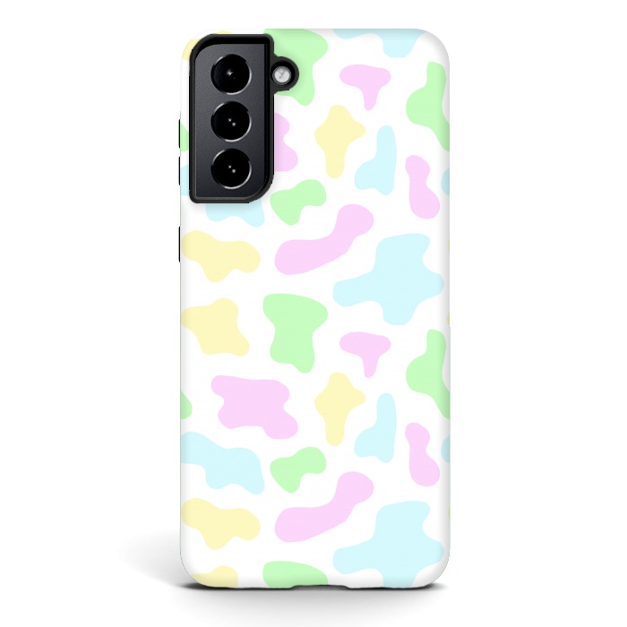 Galaxy S21 StrongFit Pastel Rainbow Cow Print by Julie Erin Designs