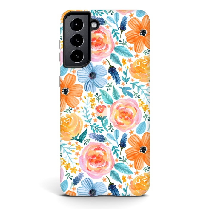 Galaxy S21 StrongFit Bold Blooms by Tangerine-Tane