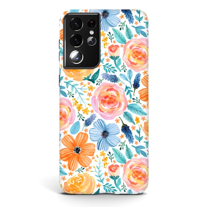 Galaxy S21 ultra StrongFit Bold Blooms by Tangerine-Tane