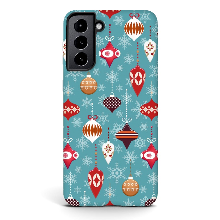Galaxy S21 plus StrongFit Colorful decorated Christmas ornaments by Oana 