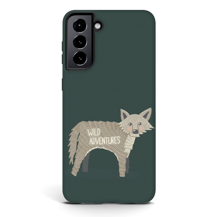 Galaxy S21 plus StrongFit Wild Adventures Wolf  by Edith May