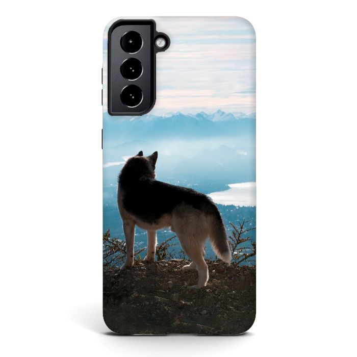 Galaxy S21 StrongFit Wanderlust dog by Laura Nagel