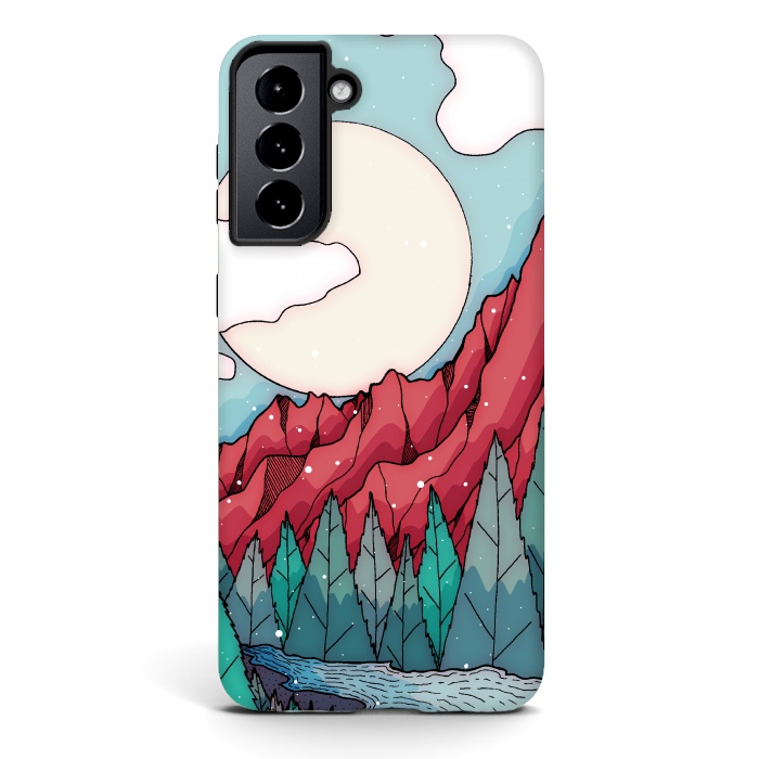 Galaxy S21 plus StrongFit The red winter mountain river by Steve Wade (Swade)
