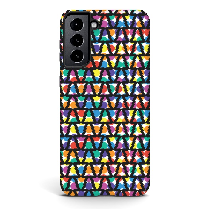 Galaxy S21 plus StrongFit multi color christmas tree pattern by MALLIKA