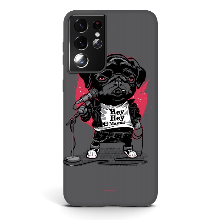 Galaxy S21 ultra StrongFit Black Dog by Draco