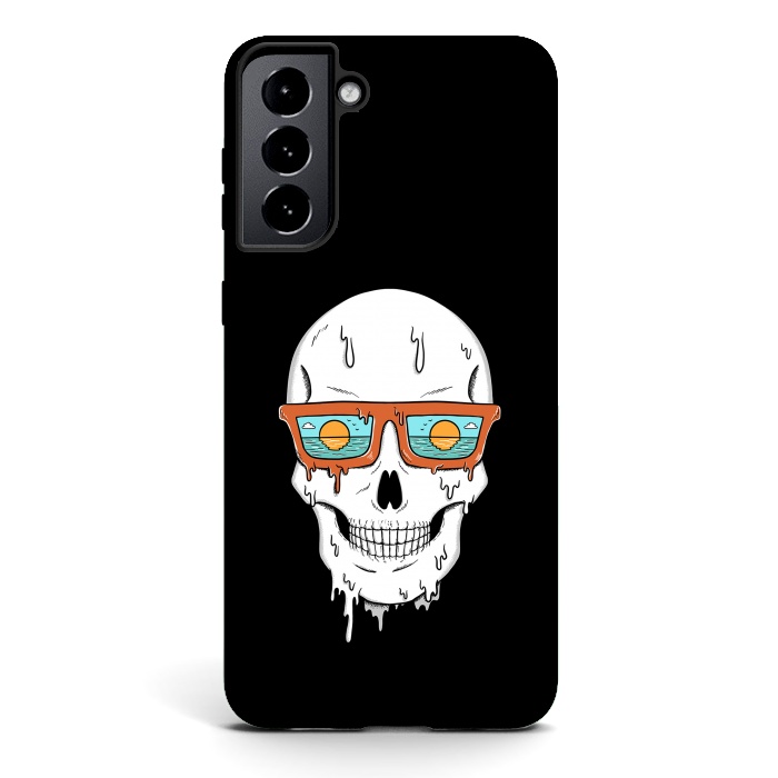 Galaxy S21 plus StrongFit Skull Beach by Coffee Man