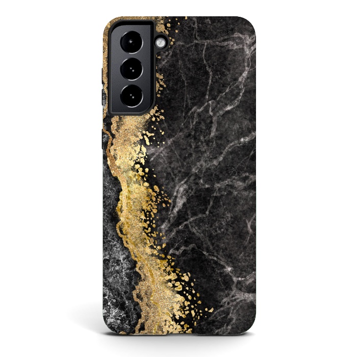 Galaxy S21 plus StrongFit Abstract background creative marble texture and gold leaf by ArtsCase