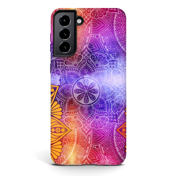 Galaxy S21 StrongFit Mandala Pattern with bright Colors by ArtsCase