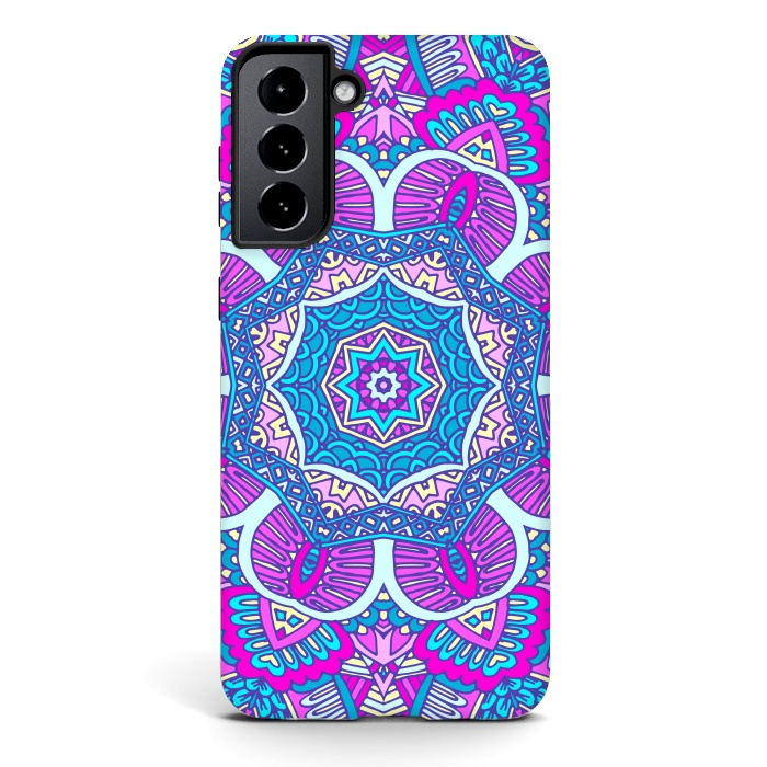 Galaxy S21 plus StrongFit purple pink modern star mandala  by haroulita