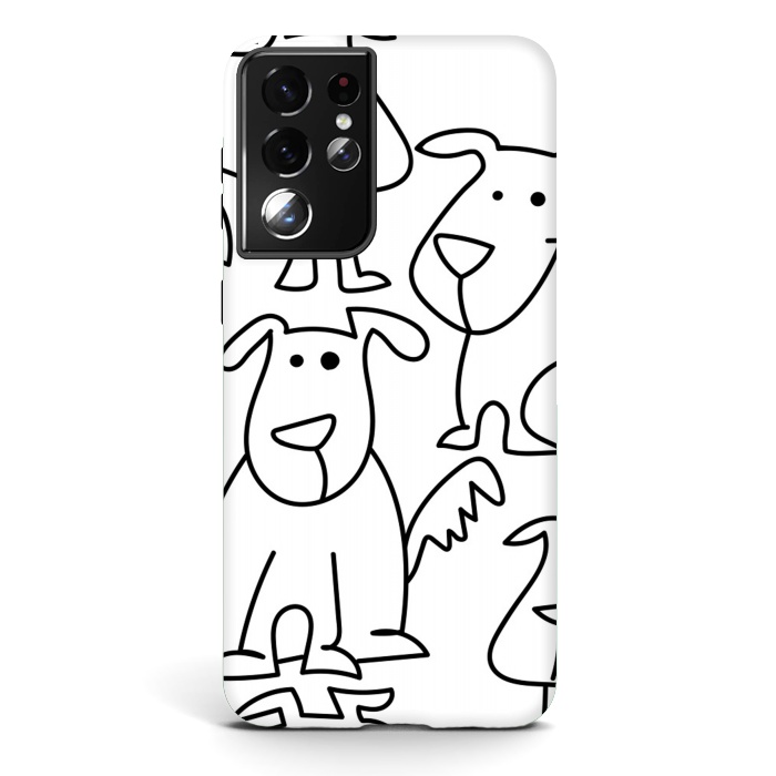 Galaxy S21 ultra StrongFit doodle dogs by haroulita