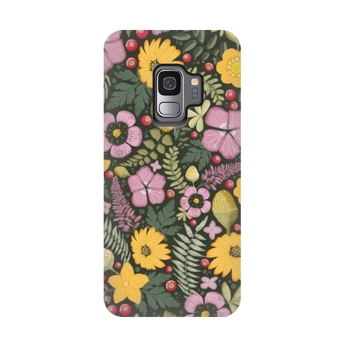 Galaxy S9 StrongFit Olive's Garden on Dark Gray by Paula Ohreen