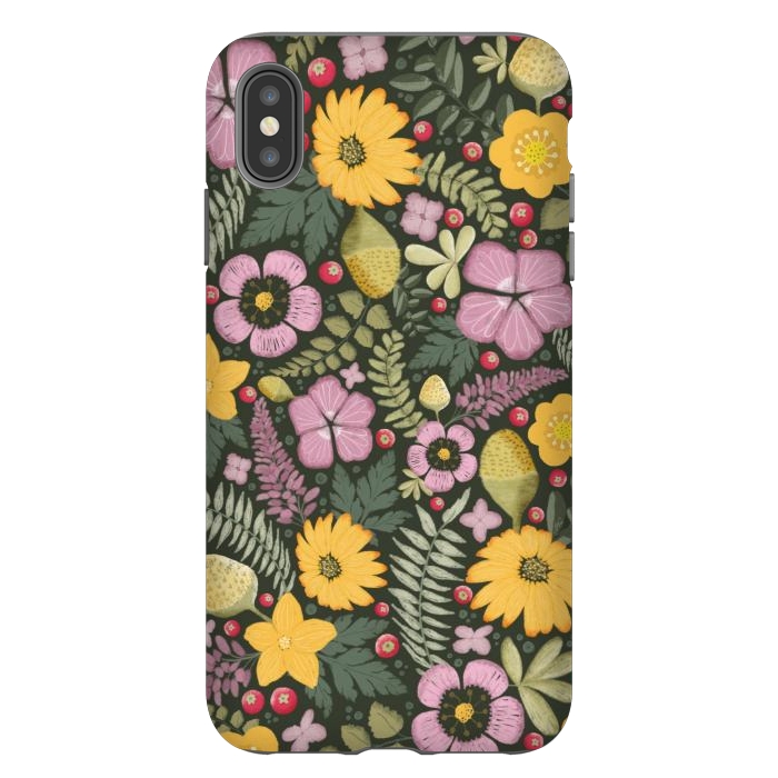 iPhone Xs Max StrongFit Olive's Garden on Dark Gray by Paula Ohreen