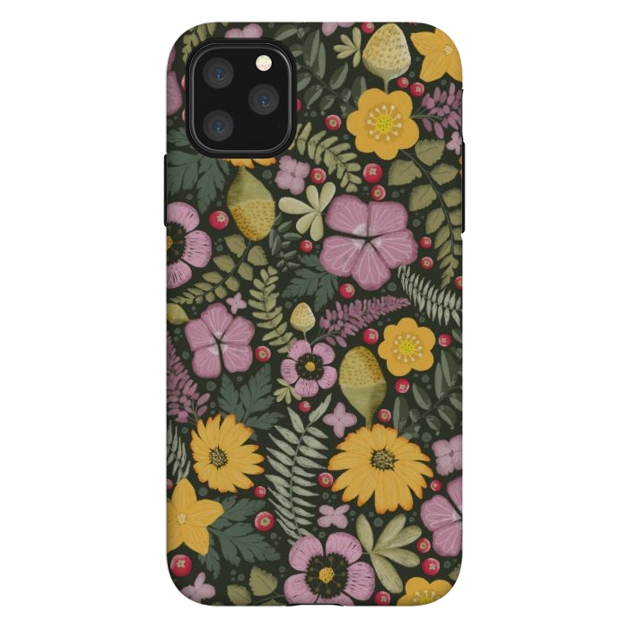 iPhone 11 Pro Max StrongFit Olive's Garden on Dark Gray by Paula Ohreen