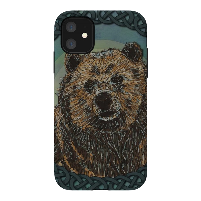 iPhone 11 StrongFit Brown Bear by Lotti Brown