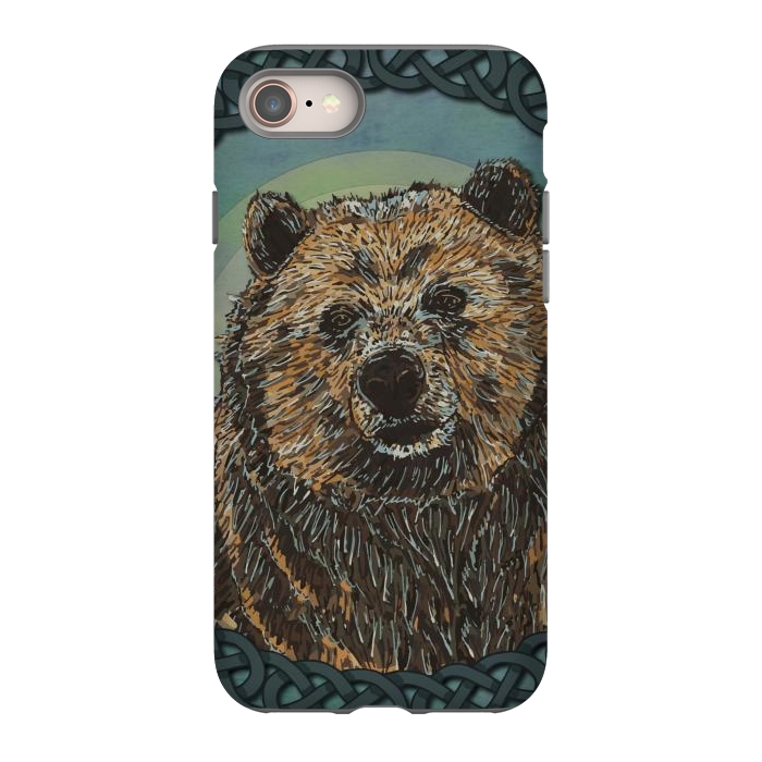 iPhone SE StrongFit Brown Bear by Lotti Brown