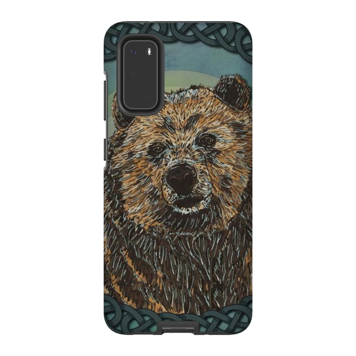 Galaxy S20 StrongFit Brown Bear by Lotti Brown