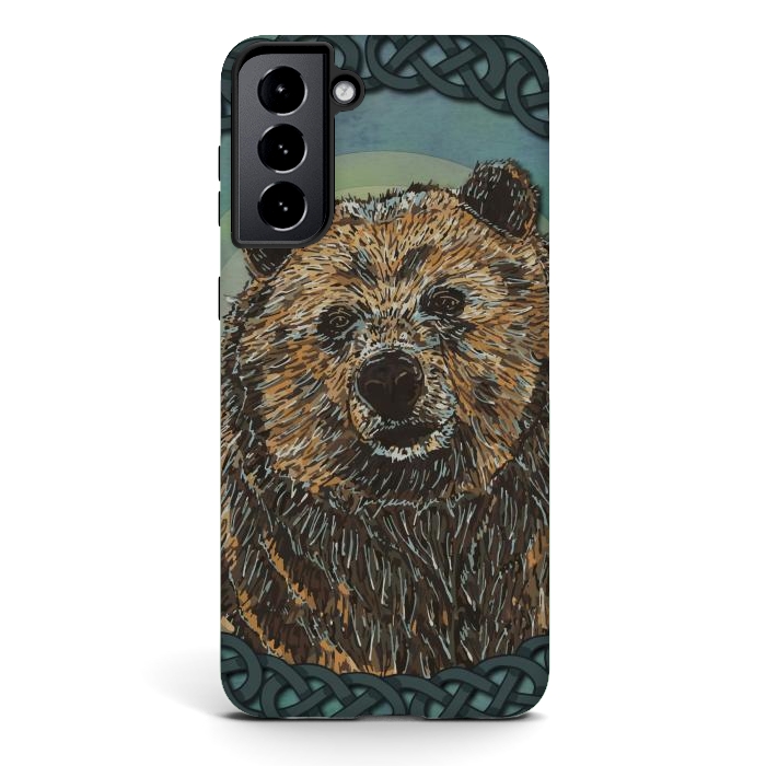 Galaxy S21 StrongFit Brown Bear by Lotti Brown