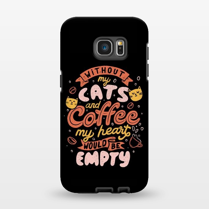 Galaxy S7 EDGE StrongFit Cats and Coffee  by eduely