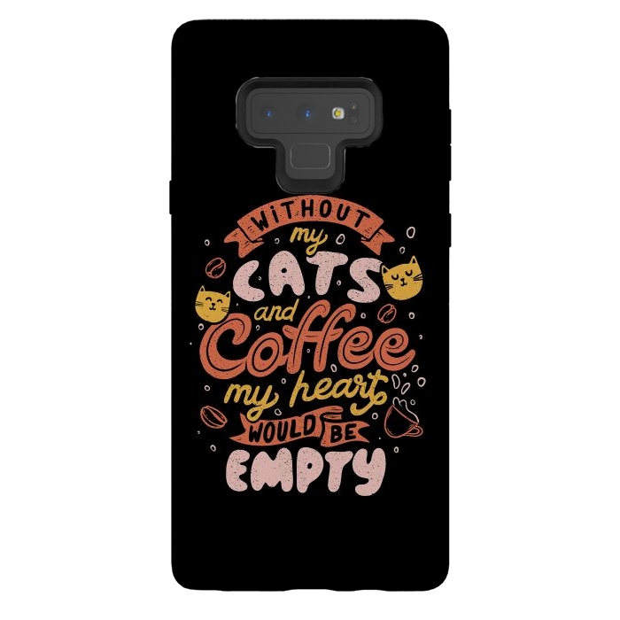 Galaxy Note 9 StrongFit Cats and Coffee  by eduely
