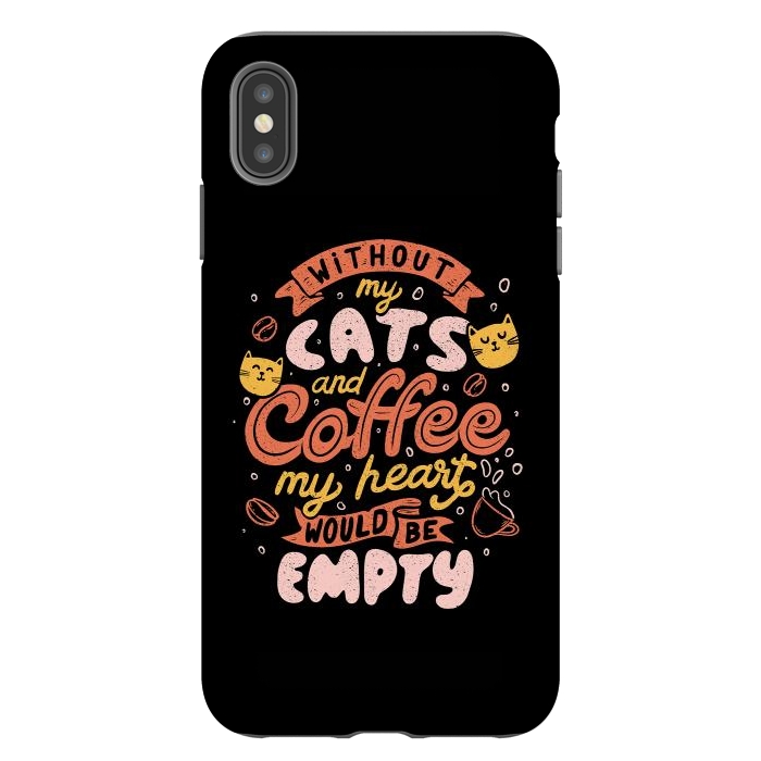 iPhone Xs Max StrongFit Cats and Coffee  by eduely