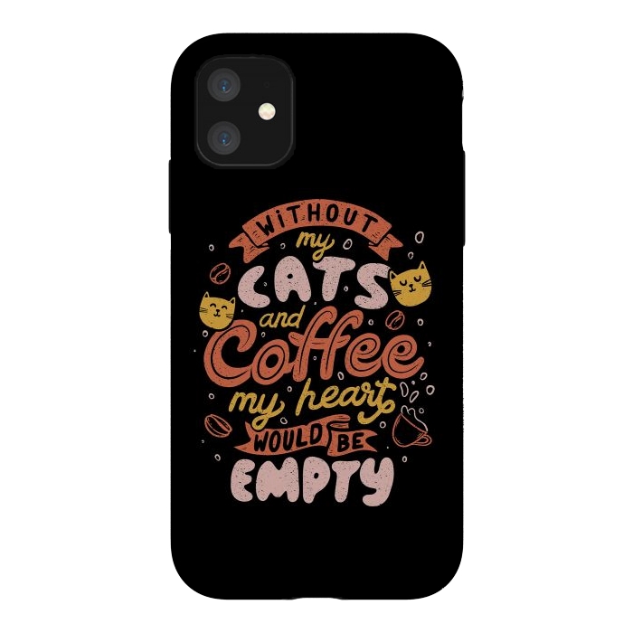iPhone 11 StrongFit Cats and Coffee  by eduely