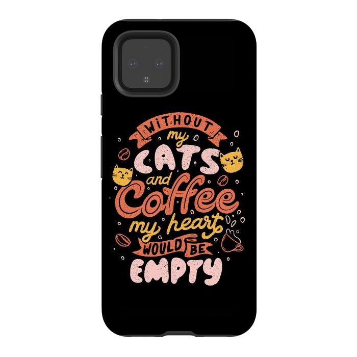 Pixel 4 StrongFit Cats and Coffee  by eduely