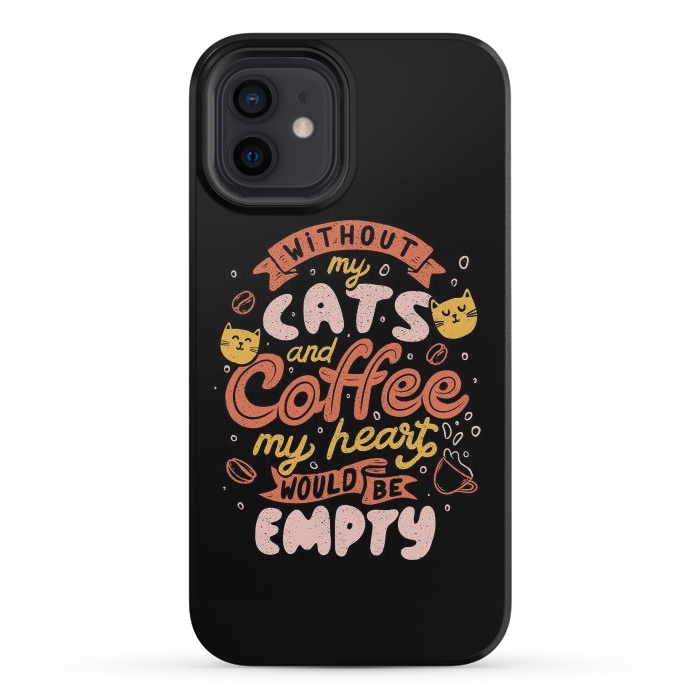 iPhone 12 mini StrongFit Cats and Coffee  by eduely