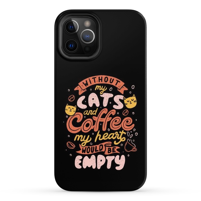 iPhone 12 Pro Max StrongFit Cats and Coffee  by eduely