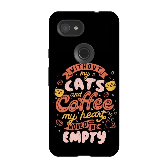 Pixel 3A StrongFit Cats and Coffee  by eduely