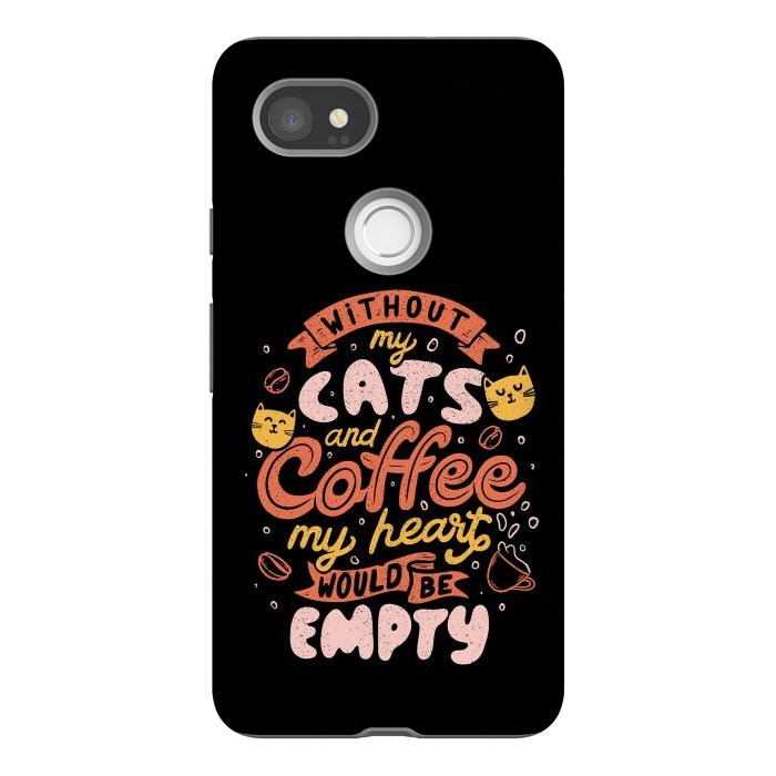 Pixel 2XL StrongFit Cats and Coffee  by eduely