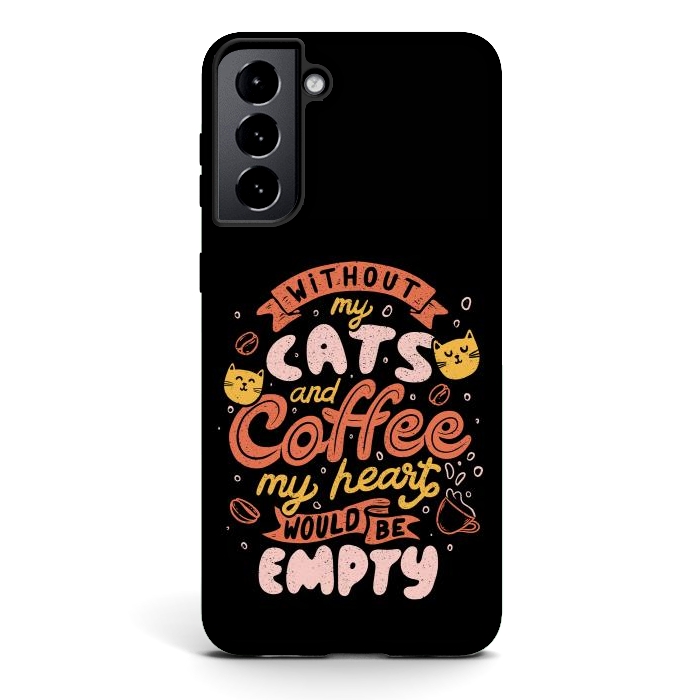 Galaxy S21 StrongFit Cats and Coffee  by eduely
