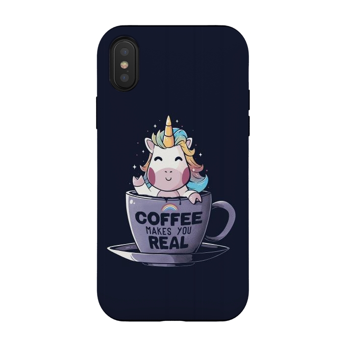 iPhone Xs / X StrongFit Coffee Makes You Real by eduely