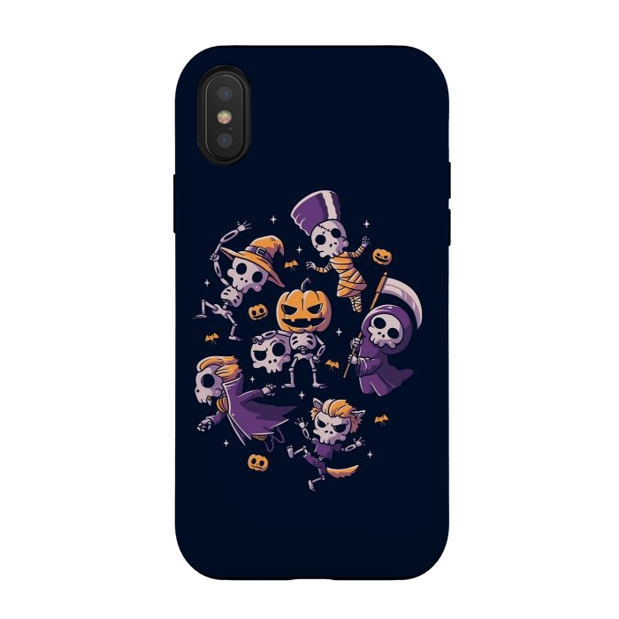 iPhone Xs / X StrongFit Halloween Skulls by eduely
