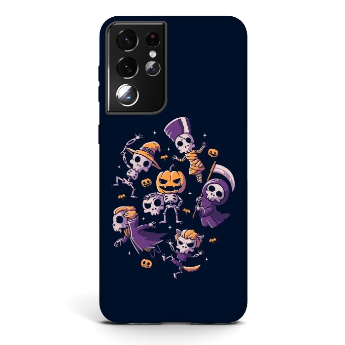 Galaxy S21 ultra StrongFit Halloween Skulls by eduely