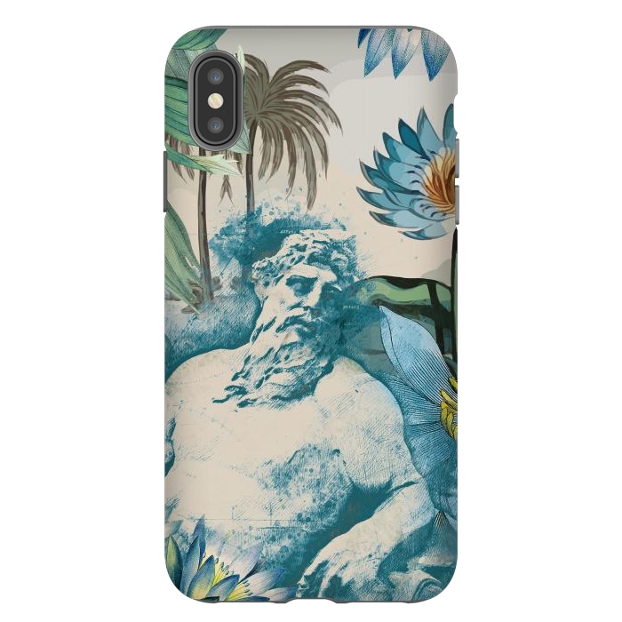iPhone Xs Max StrongFit Statue, tropical leaves, lotus petals - retro collage by Oana 